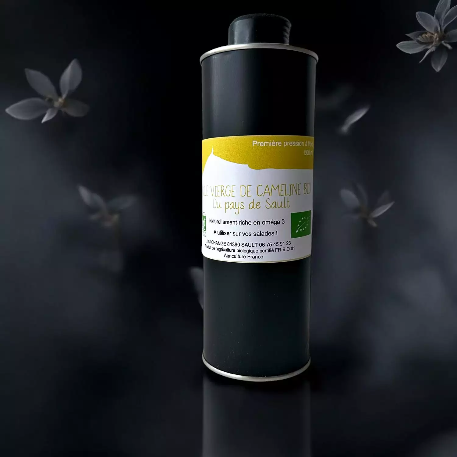 Huile vierge BIO pressée à froid de Caméline