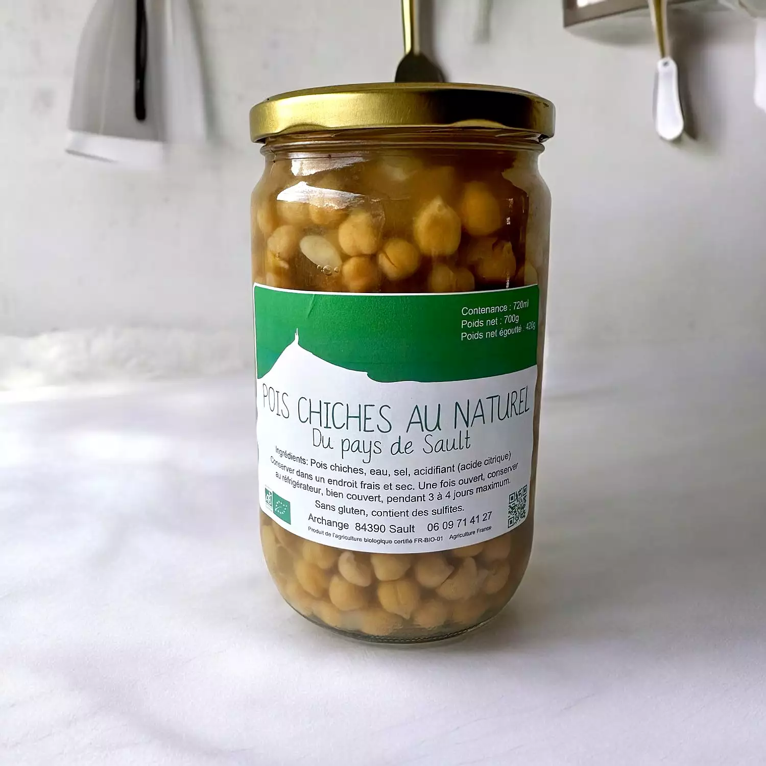 Pois chiches au naturel BIO 720ml